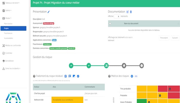 Fiche projet avec gestion du risque et matrice d'impact — Eyako